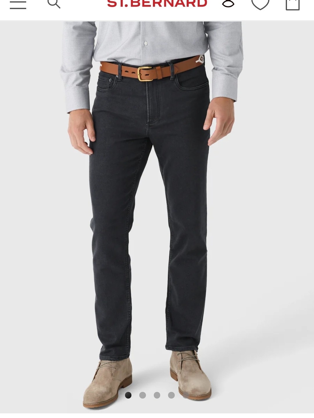 Slim Straight Jeans in Black for Men